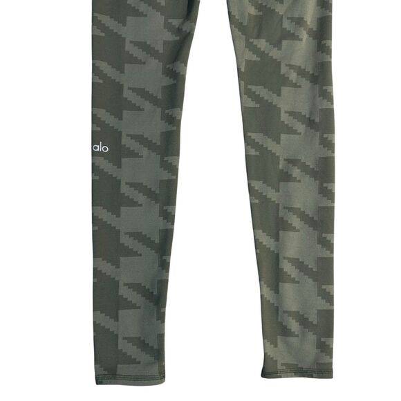 ALO Yoga High Waisted Airbrush Houndstooth Legging Jungle Green Size Small - Picture 8 of 16